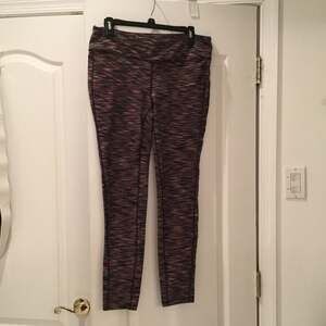 Tangerine M workout pant black multi color worn 1